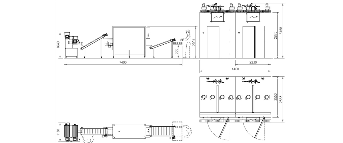 Dry pasta laboratory of 500 kg per day