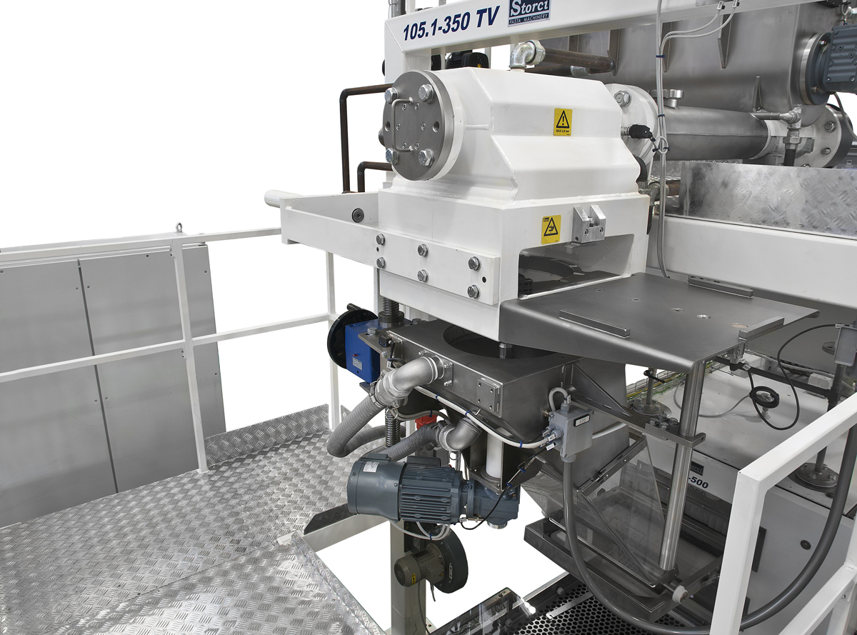 Circular head with a 105 mm screw cutting group for a press hourly production of 350 kg/h